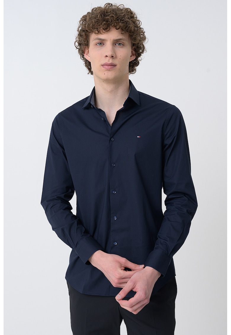 Camasa cu logo discret - Bleumarin