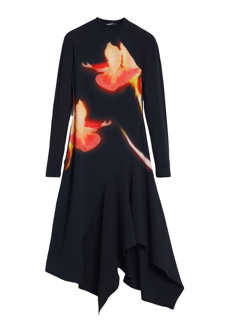 Rochie casual Dama -  Negru - bumbac - elastan