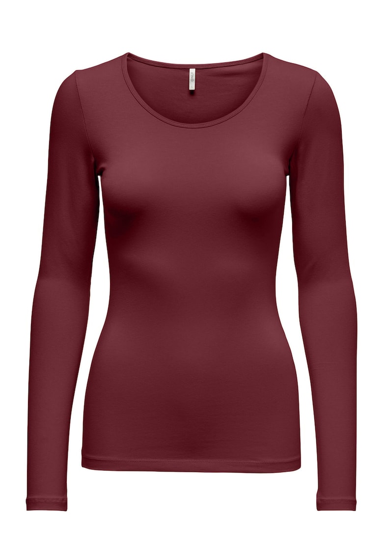 Bluza dama -  bumbac organic/elastan - Visiniu