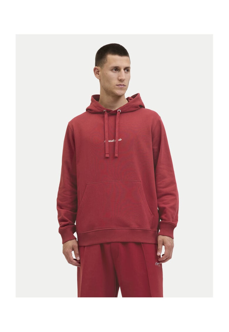 Hanorac barbati - Jack Jones - rosu - 89% bumbac - 11% poliester reciclat