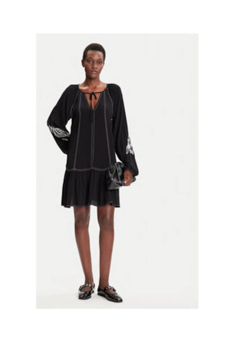 Rochie casual -  neagra - 100% viscoza -
