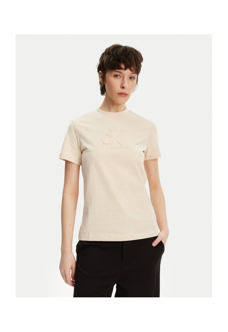 Tricou dama -  bej - bumbac -