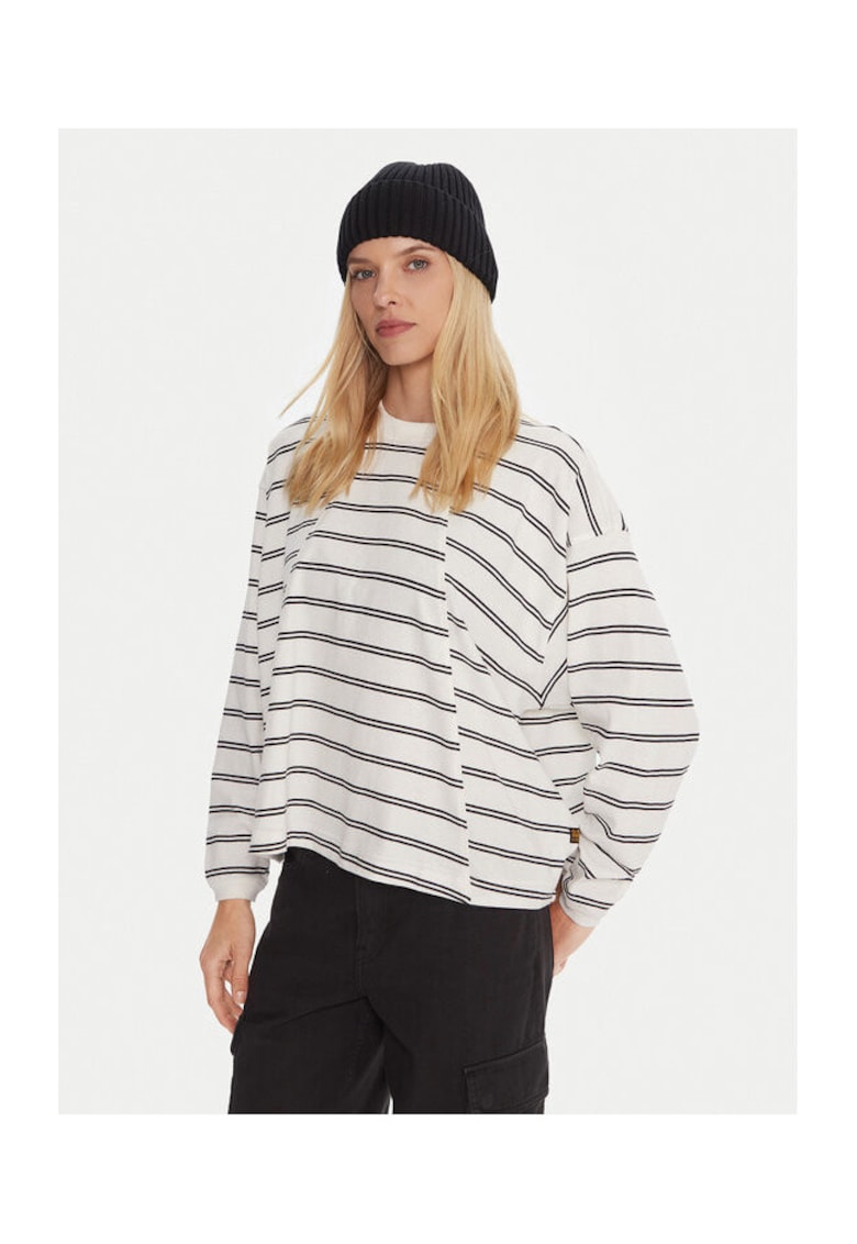 Bluza dama - G Star Raw - bumbac organic - ecru/gri -