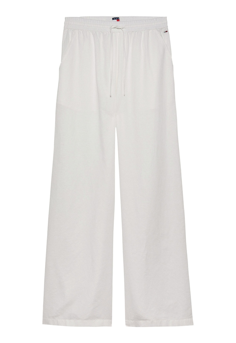 Pantaloni din material textil Dama -  Ecru - 75% bumbac - 25% in -