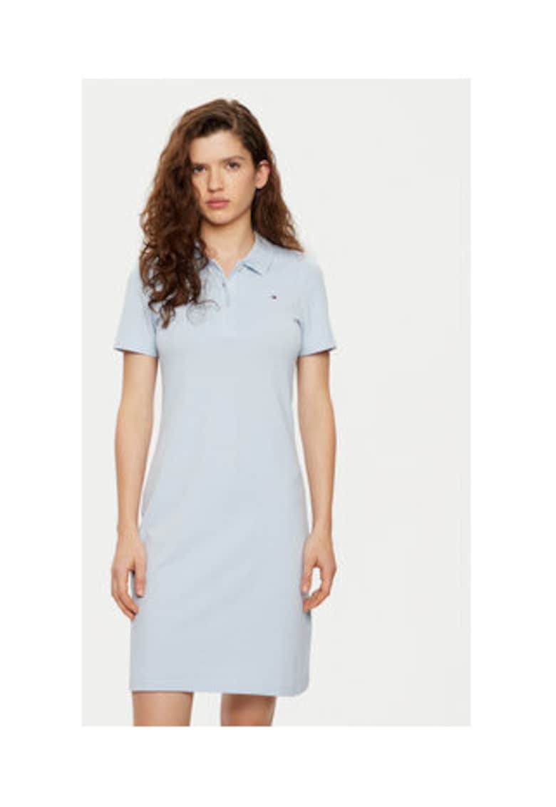 Rochie casual Dama -  albastru - 96% bumbac organic - 4% elastan -