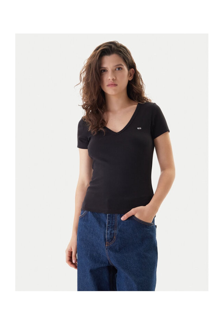 T-Shirt de dama -  Bumbac - Negru -