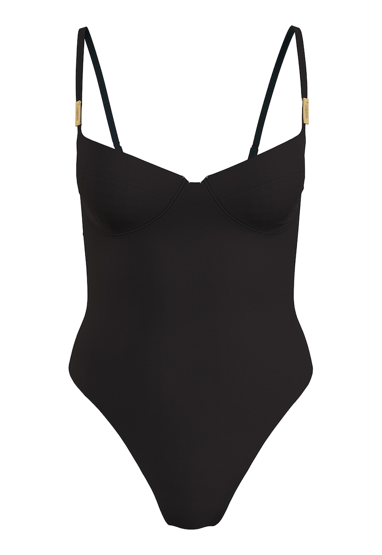 Costum de baie intreg cu burete si decupaj