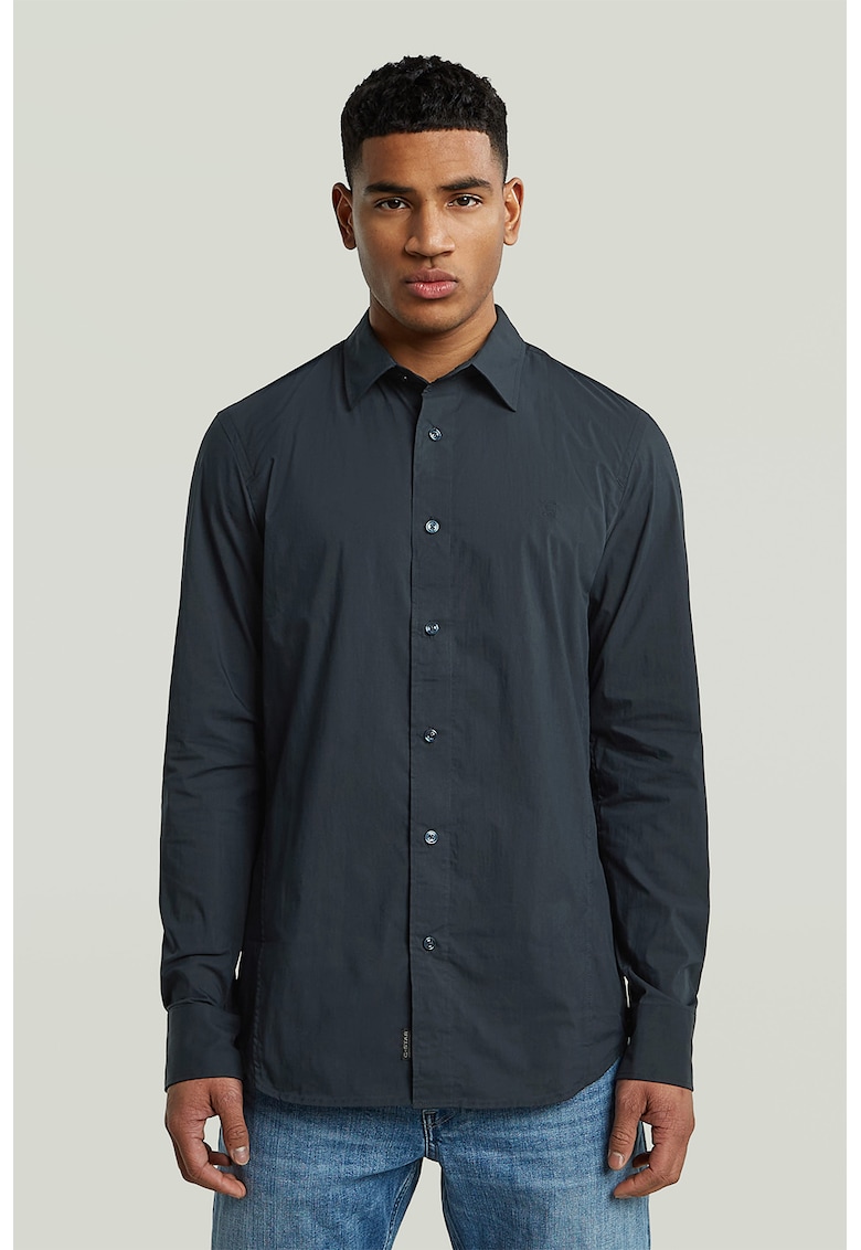 Oferte la Camasa slim fit din amestec de bumbac organic Uniform - Gri carbune