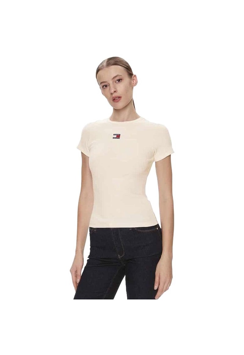Tricou dama  DW0DW17881-YBH Ecru Bumbac/elastan - Ecru