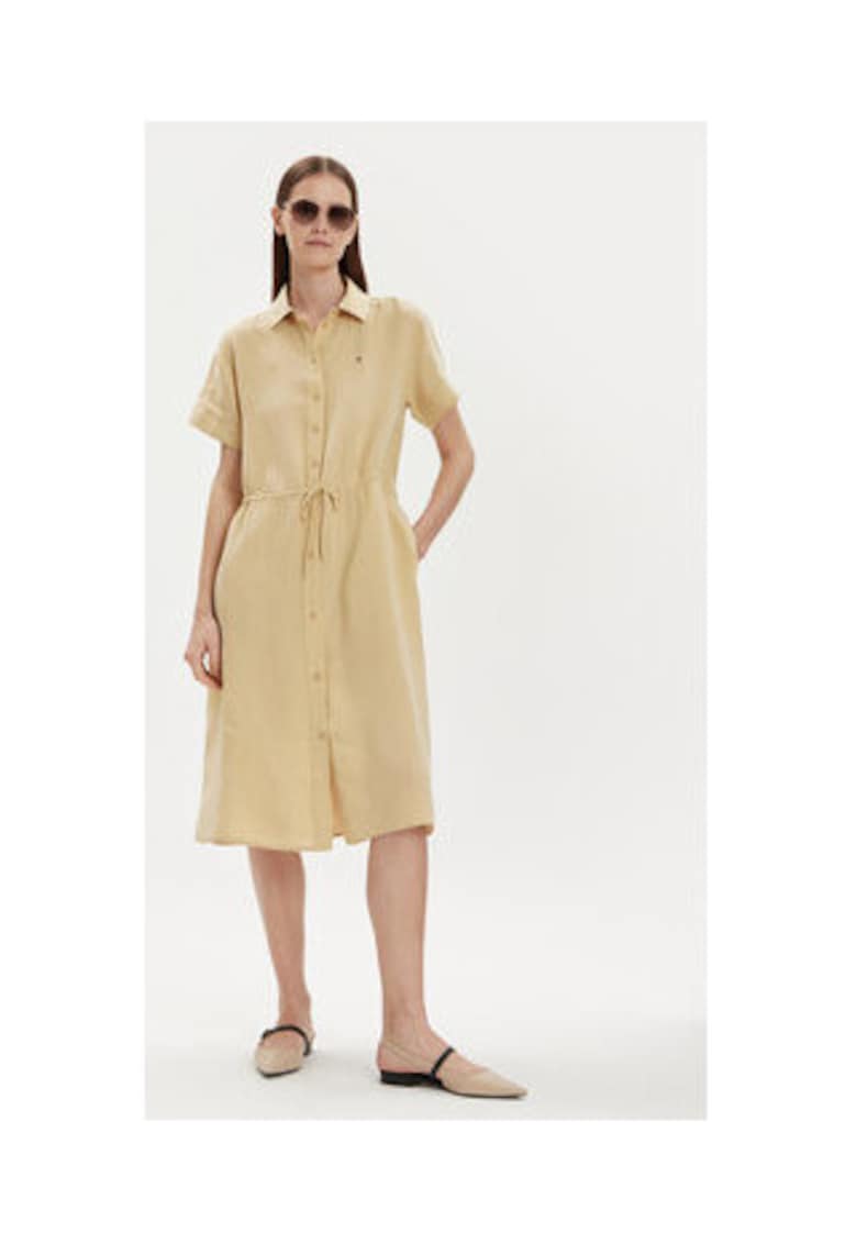 Rochie tip camasa Dama -  bej - 100% in -