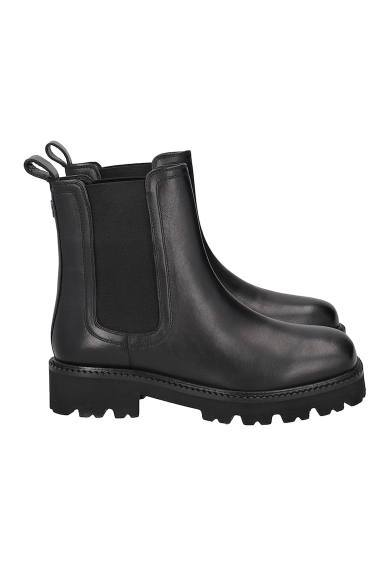 Ghete Chelsea de piele - Negru