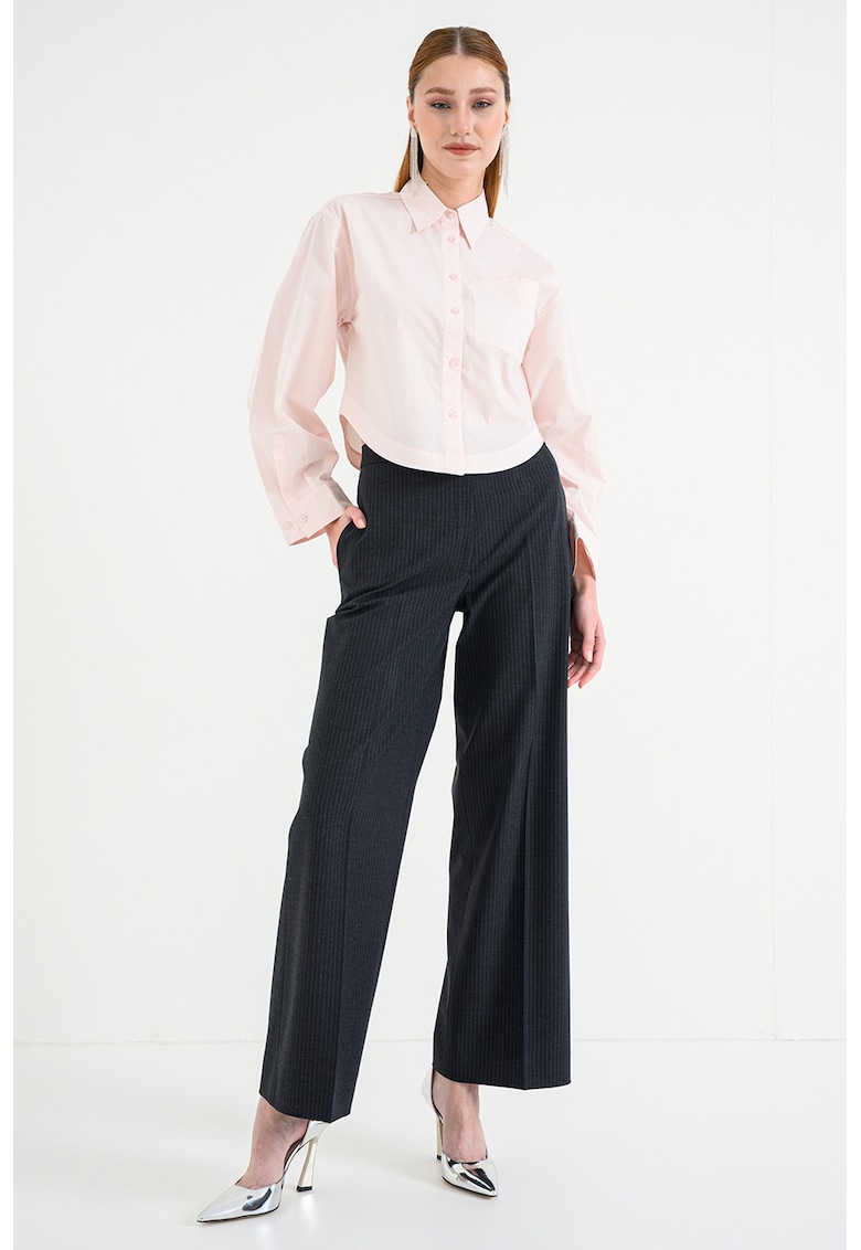 Pantaloni ampli in dungi Hambala - Gri antracit