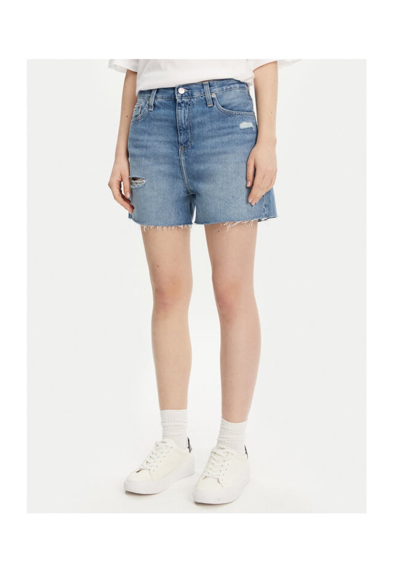 Pantaloni scurti din denim -  albastru - material sintetic
