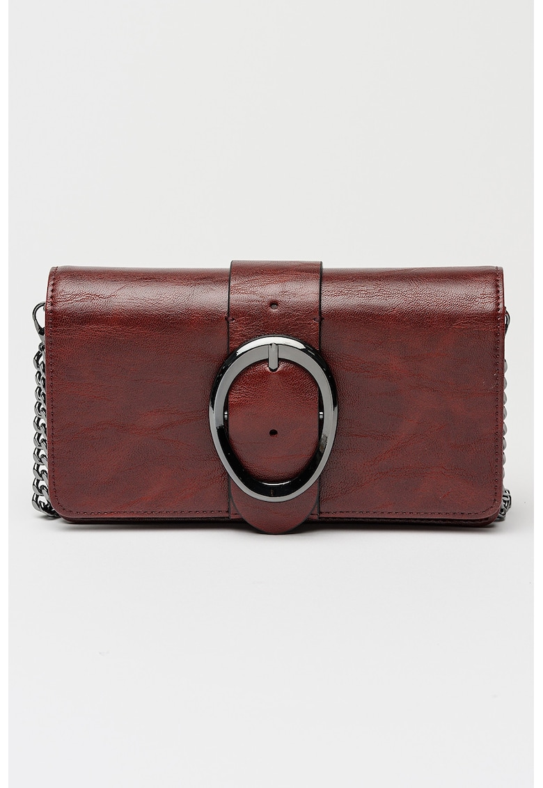 Geanta crossbody de piele ecologica Nuit - Rosu inchis