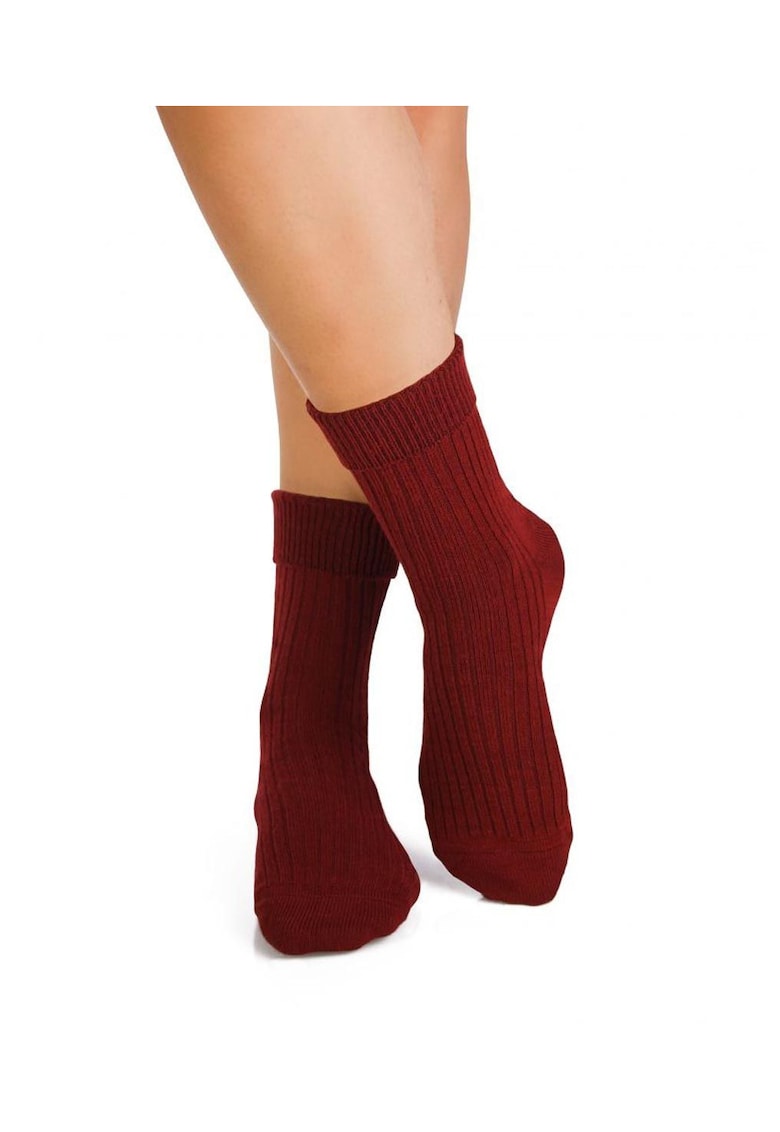 Costite Warm Ribs Bordeaux - merino antibacterian Sosete