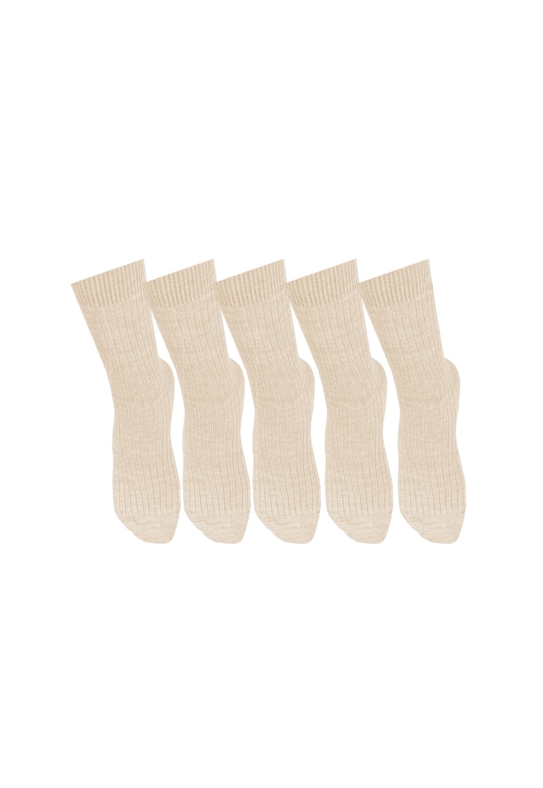 5 perechi de sosete calduroase din lana merino Warm - Alb - Alb