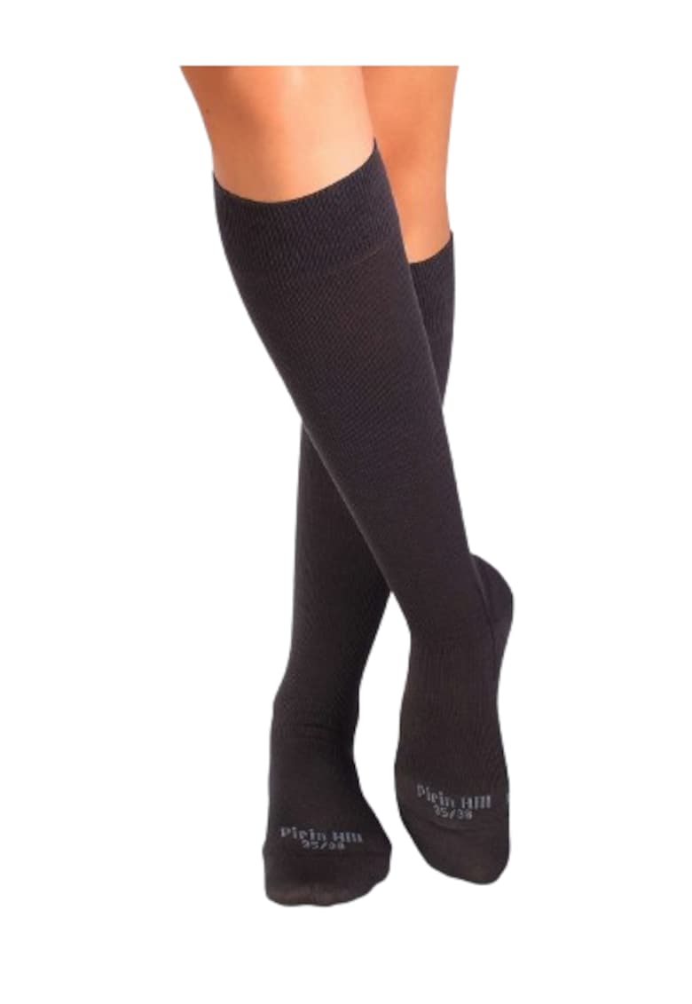 Sosete compresive lungi 3/4 din Bumbac Mercerizat - 36-38 EU - Antracit