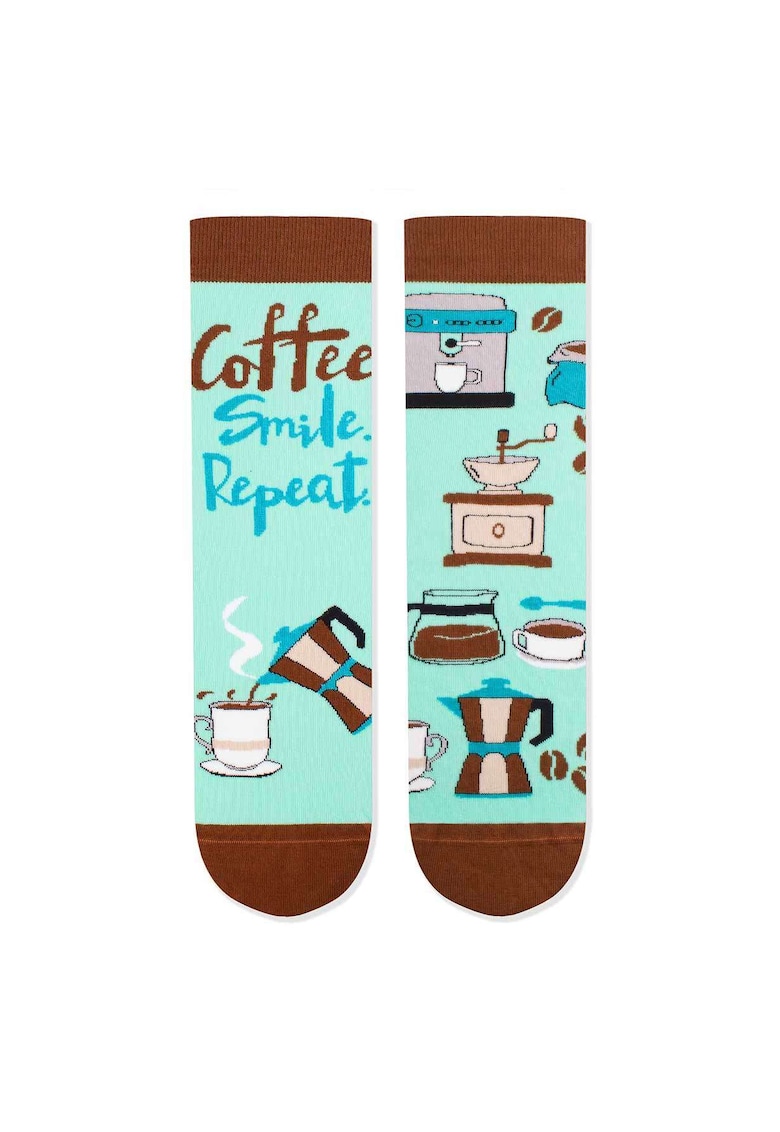 Sosete bumbac Arty Socks Coffee Maro Turcoaz