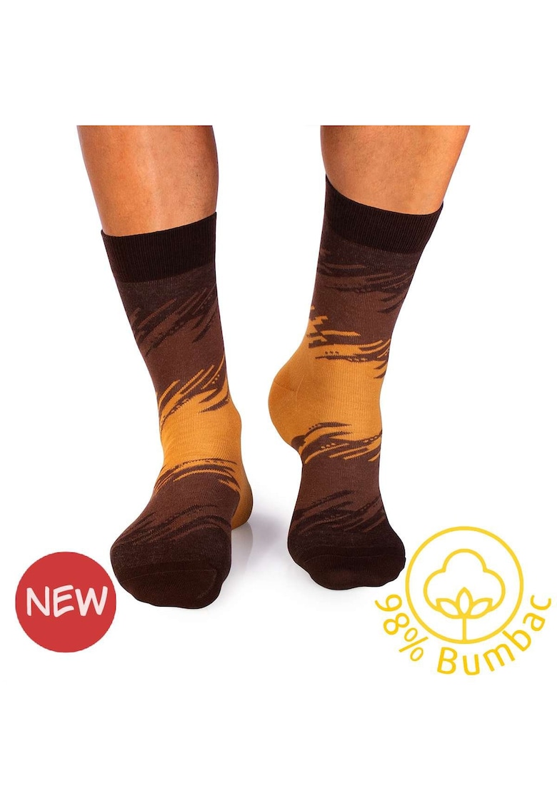 Sosete cu 98% Bumbac Tuse Artistice - 43-46 EU - Maro