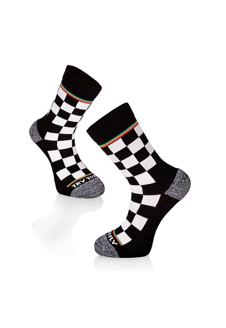 Oferte la Sosete bumbac Active Lifestyle SQUARES Alb Negru