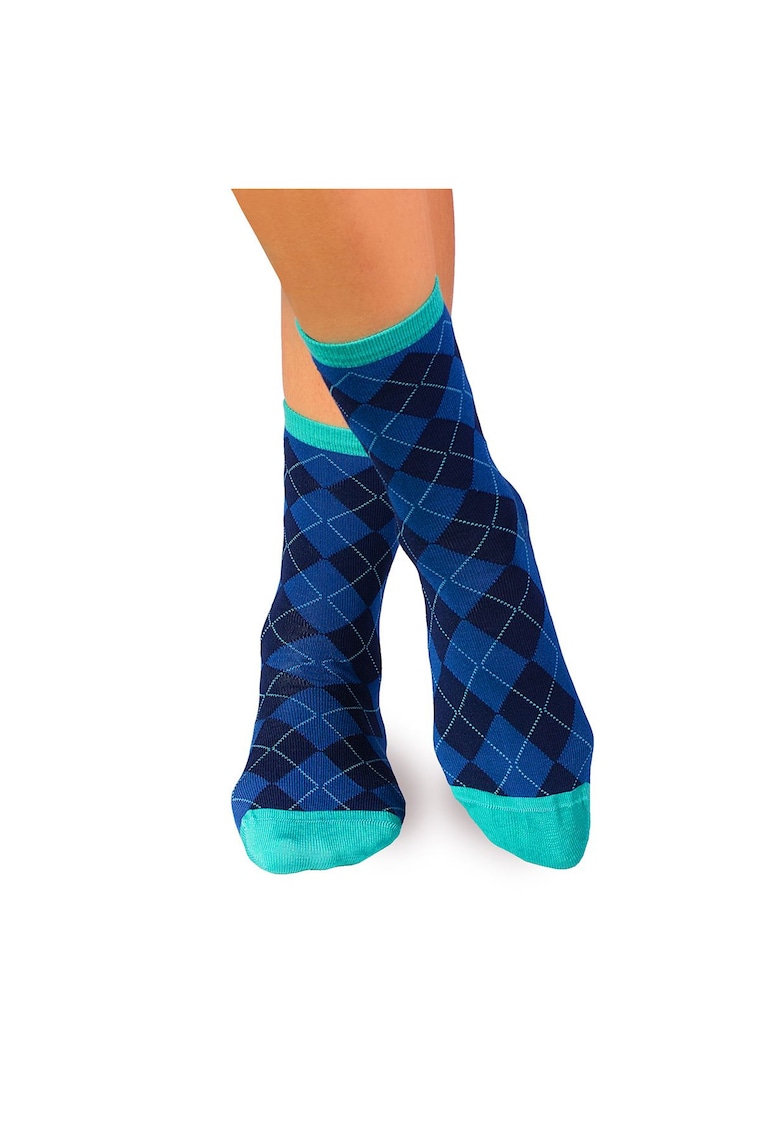 Sosete bambus COMFORT FEET Argyle Bleumarin