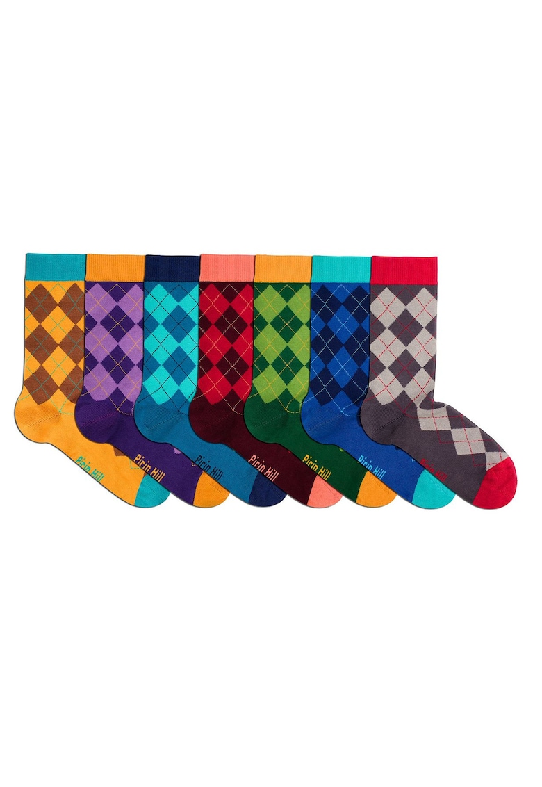 Sosete bambus COMFORT FEET Argyle Luxury Box 7 Buc.