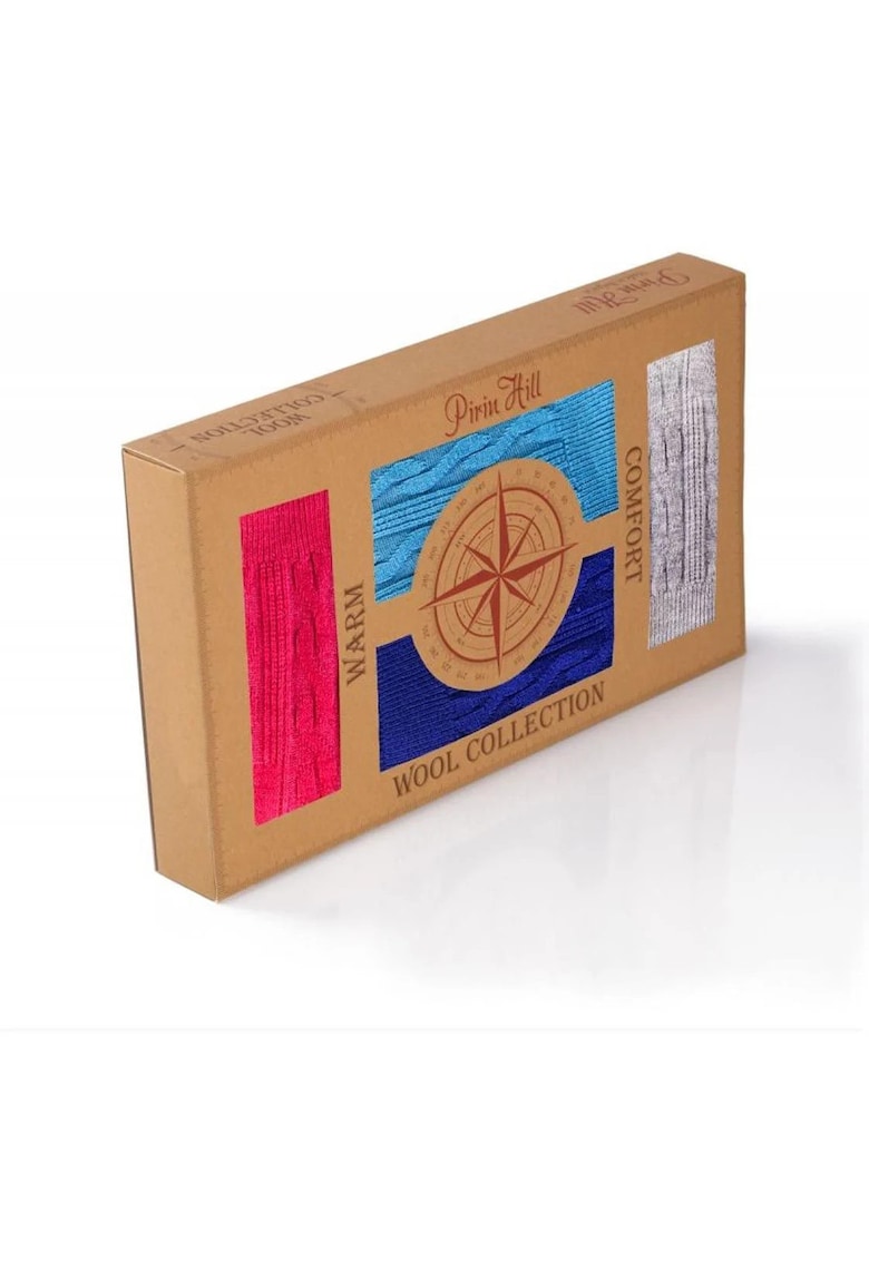 Merino box 4 albastru inchis - turquise - gri - roz