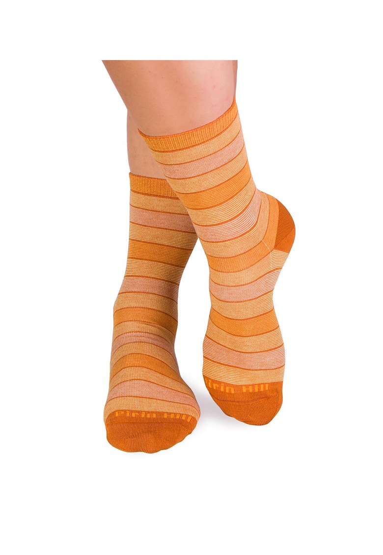 Sosete bumbac organic cu dungi 98% COTTON RICH Galben