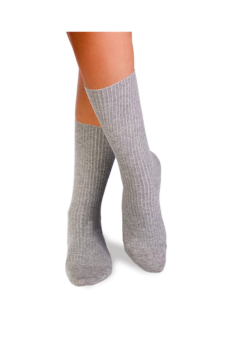 Sosete bumbac lungi fara elastic Grey