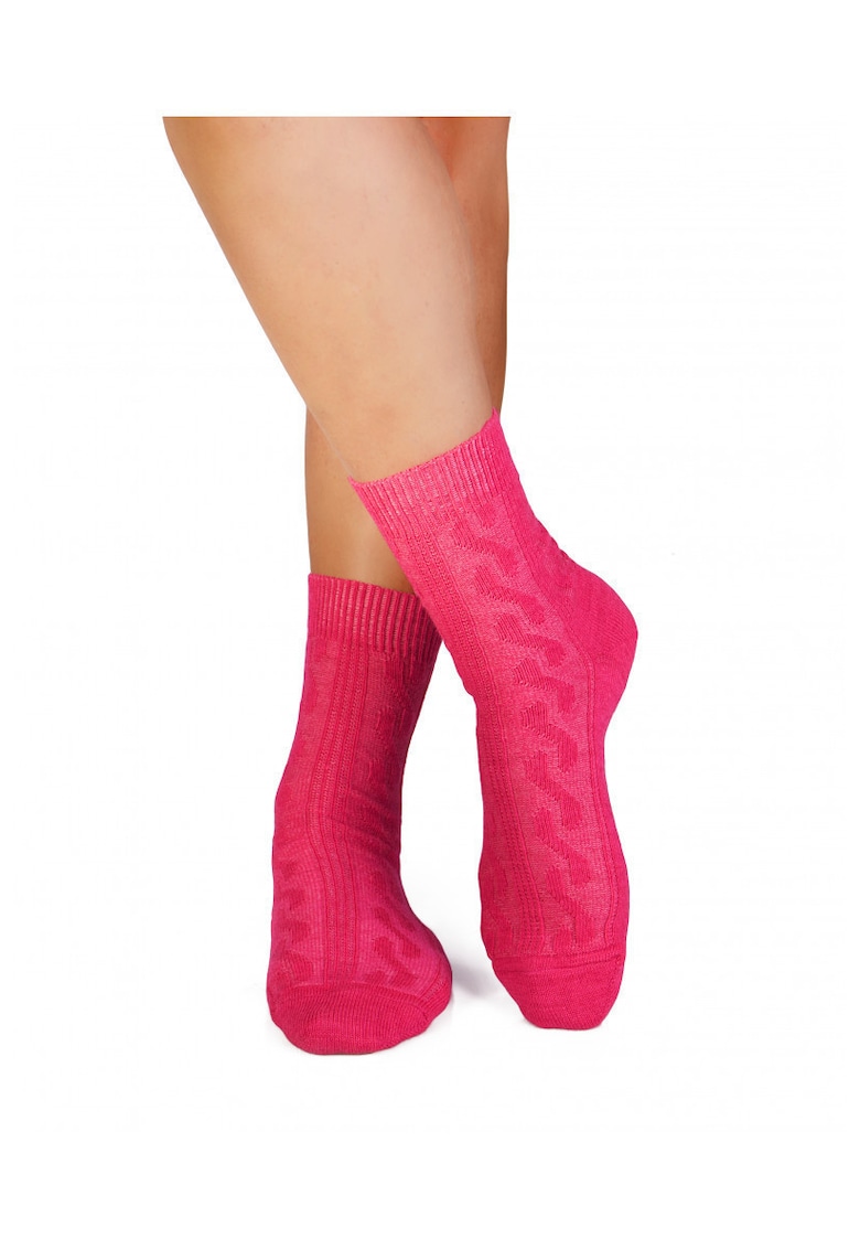 Sosete groase din Lana Braid Fuchsia