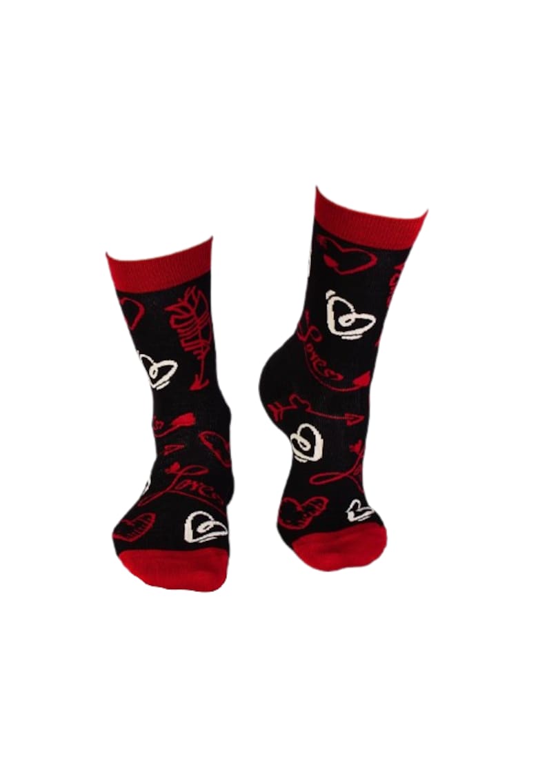 Sosete bambus - Sf. Valentin Black&Red