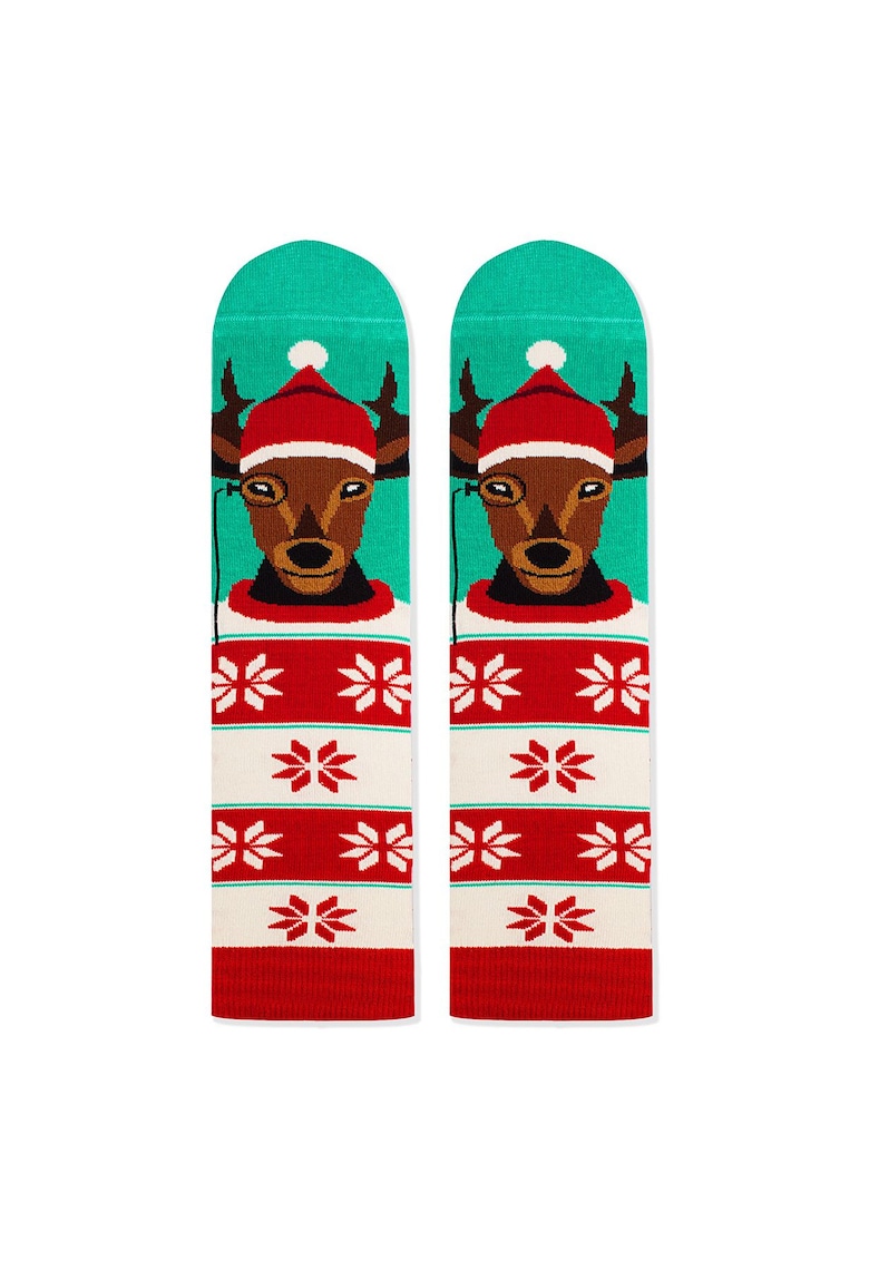 Sosete bambus de craciun Comfort Feet Socks Cerb de Craciun - Multicolor