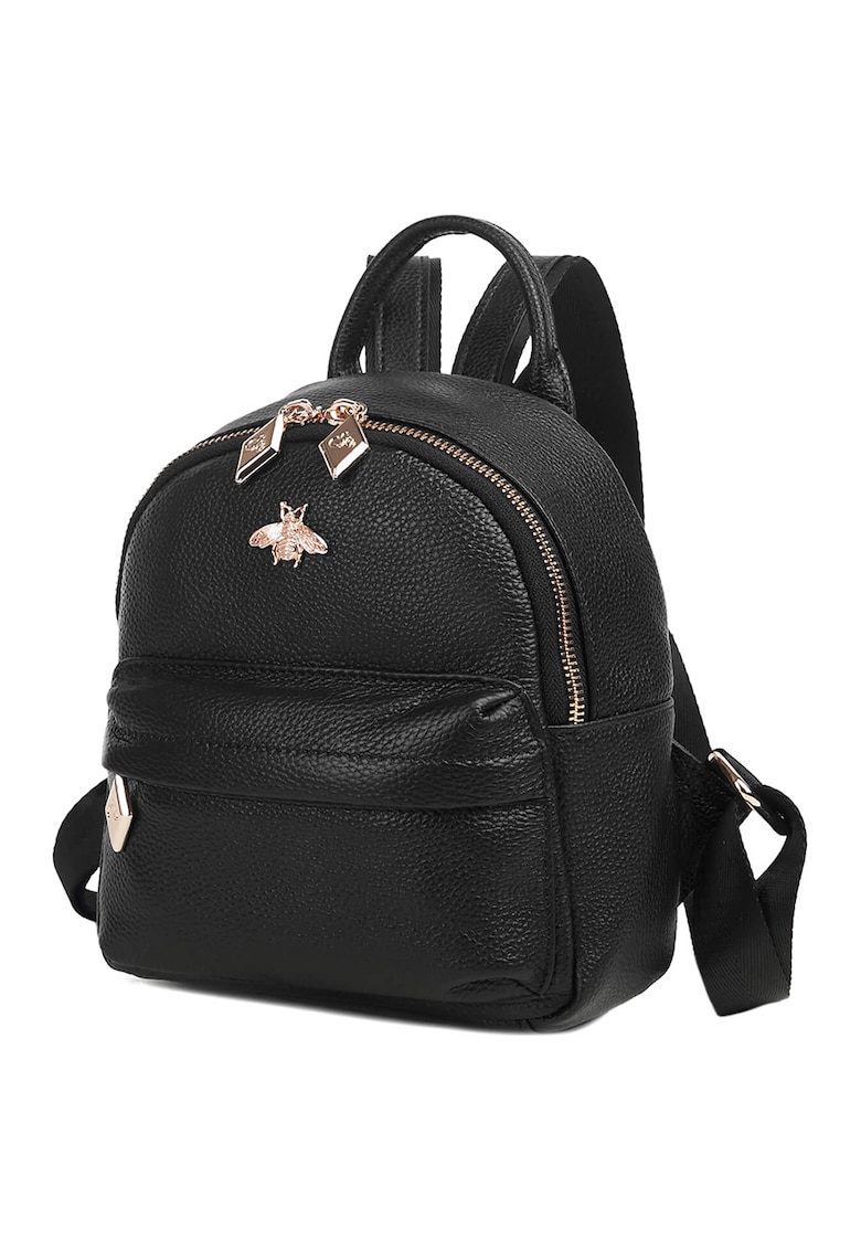 Oferte la Rucsac din piele cu buzunare exterioare Teya - Negru stins