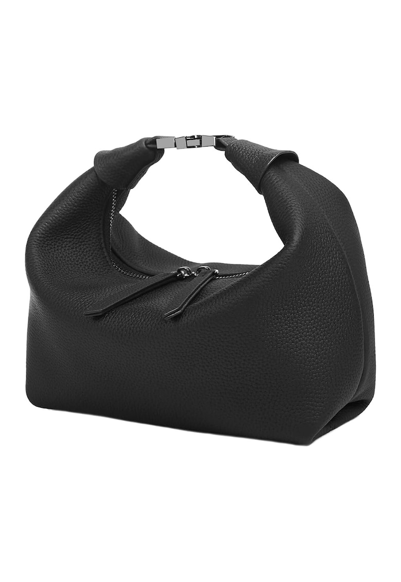 Oferte la Geanta din piele cu bareta de umar convertibila Caro - Negru stins