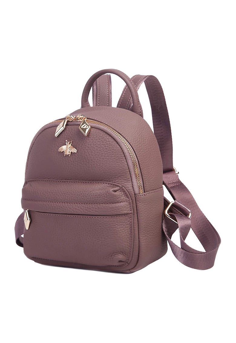 Oferte la Rucsac din piele cu buzunare exterioare Teya - Roz prafuit