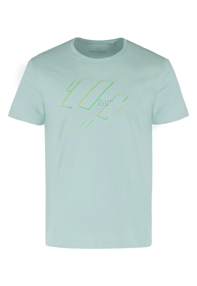 Oferte la Tricou pentru barbati -  cu maneci scurte - imprimeu geometric - bumbac - verde