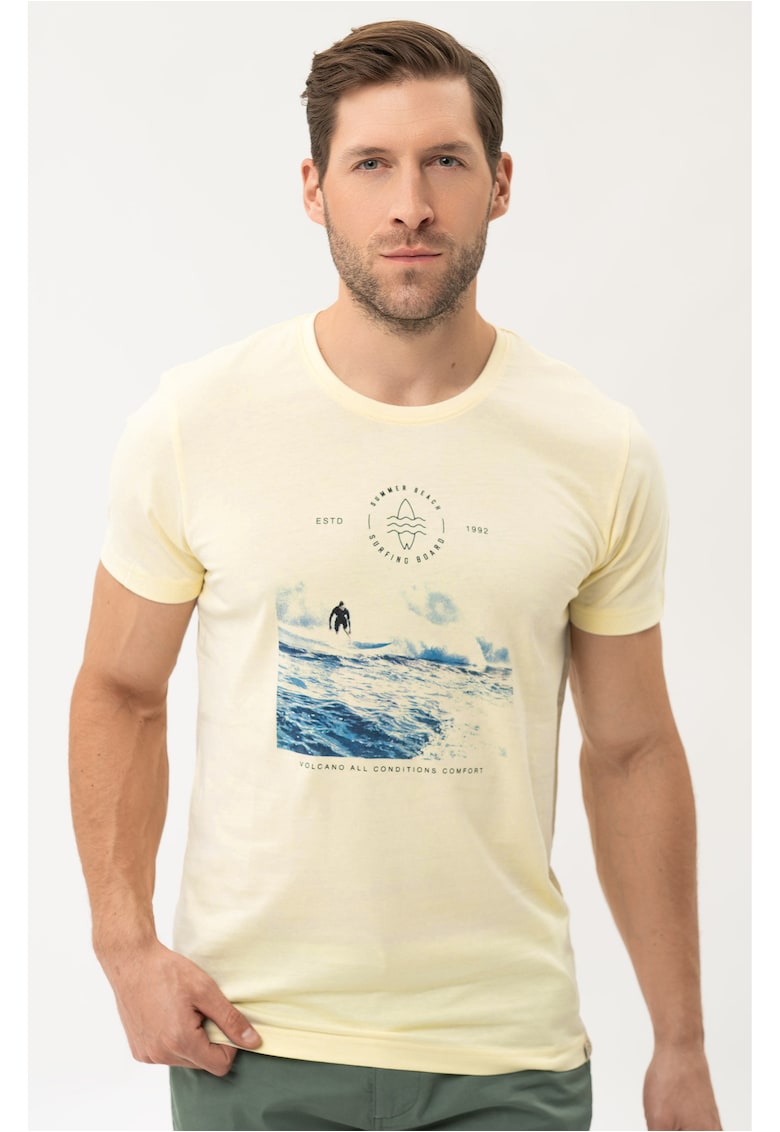 Oferte la Tricou  T-Board pentru barbati galben - surfing