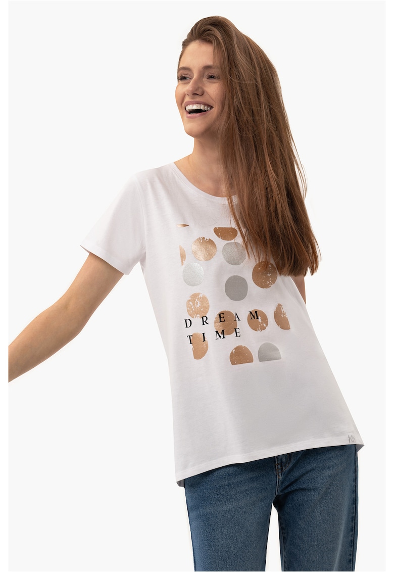 Oferte la Tricou pentru femei  T-Netta - alb cu imprimeu stralucitor
