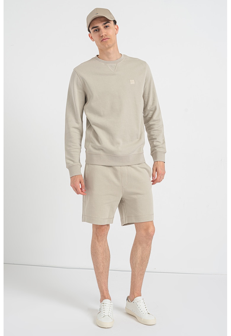 Bluza de trening relaxed fit cu decolteu la baza gatului Westart - Grej
