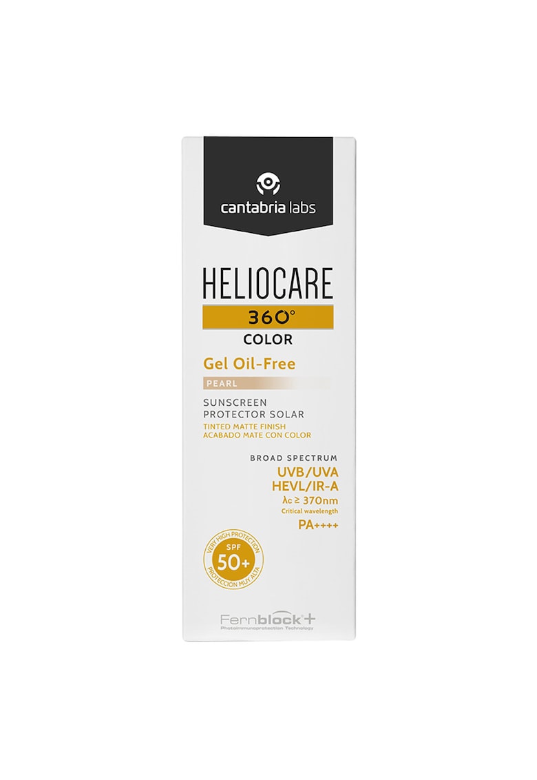 Gel oil-free cu pigmenti de colorare si efect matifiant Cantabria Heliocare 360º SPF50+ Pearl - 50 ml