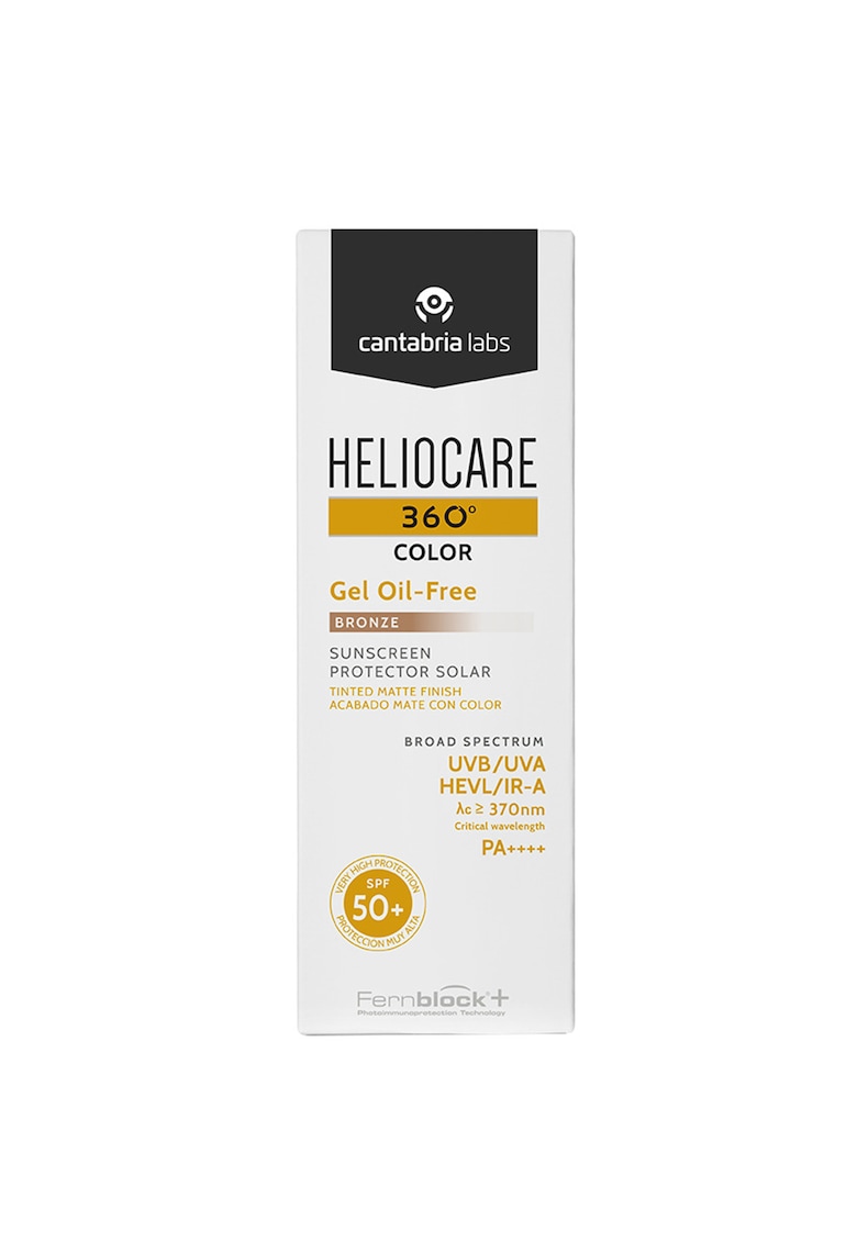 Gel oil-free cu pigmenti de colorare si efect matifiant Cantabria Heliocare 360º SPF50+ Bronze - 50 ml