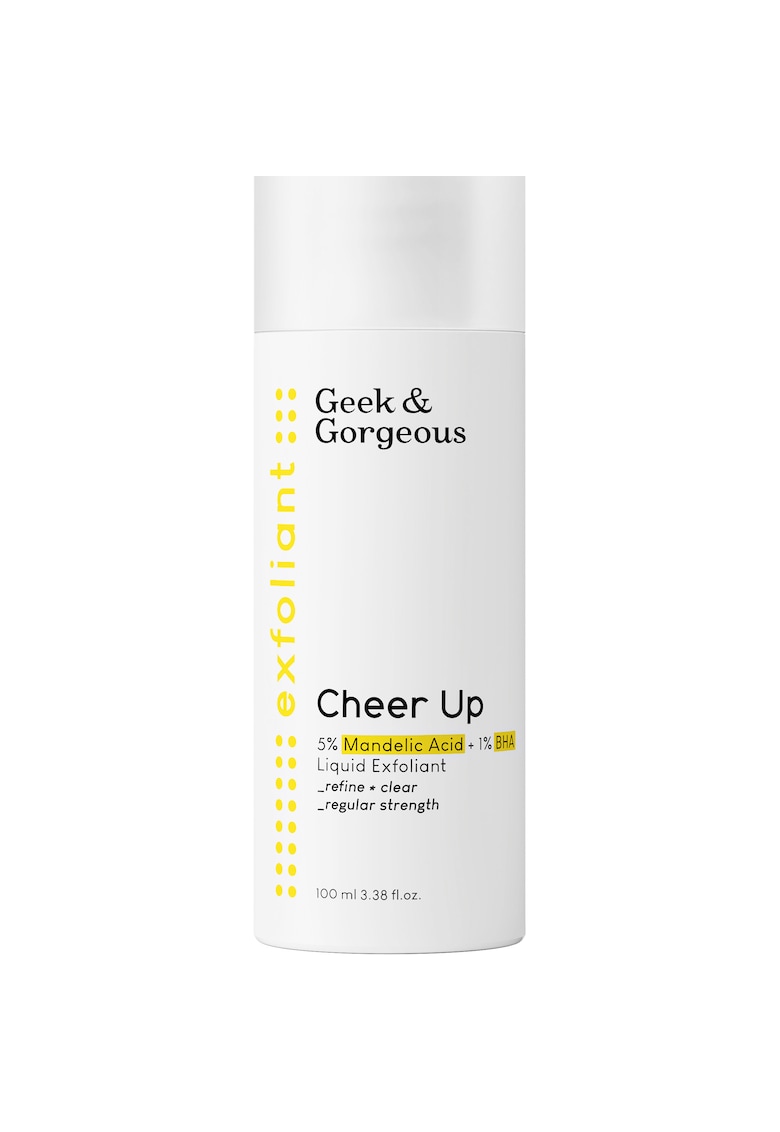 Lotiune exfolianta cu Acid Madelic si Acid Salicilic Geek&Gorgeous Cheer Up pentru ten acneic