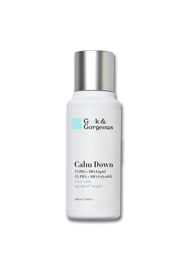 Lotiune exfolianta cu PHA si Acid Salicilic Geek&Gorgeous Calm Down pentru ten sensibil