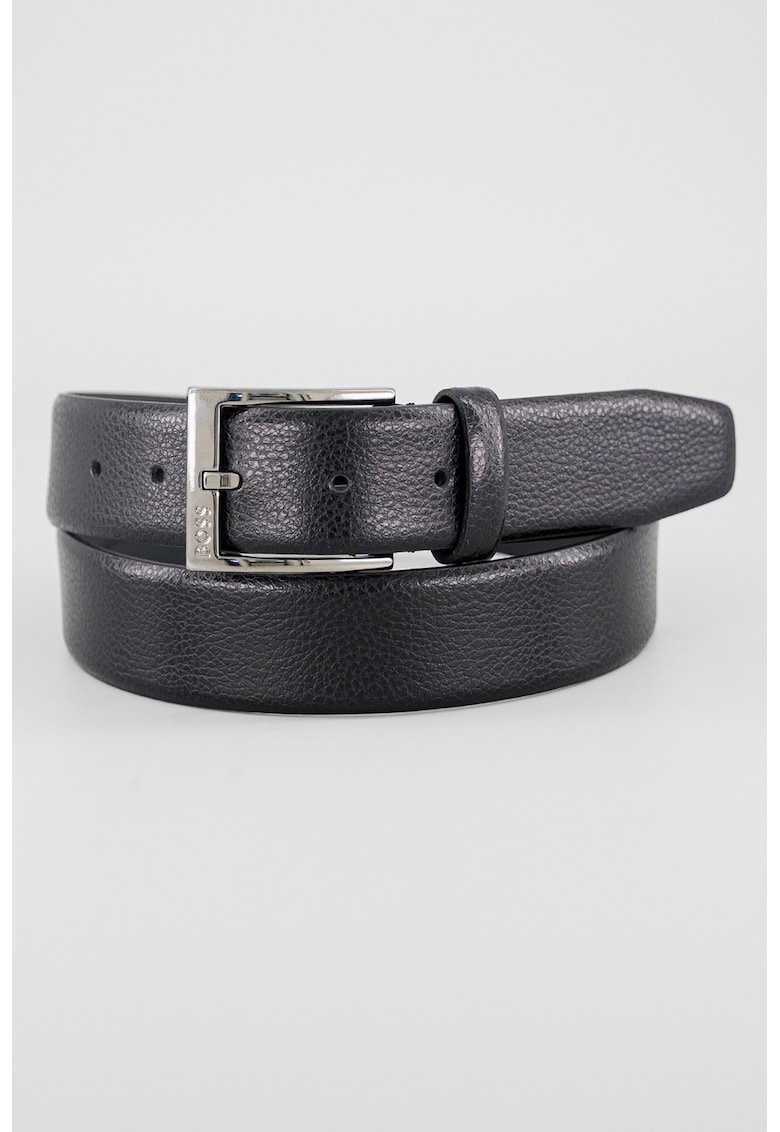 HUGO - Curea de piele cu catarama metalica - Negru