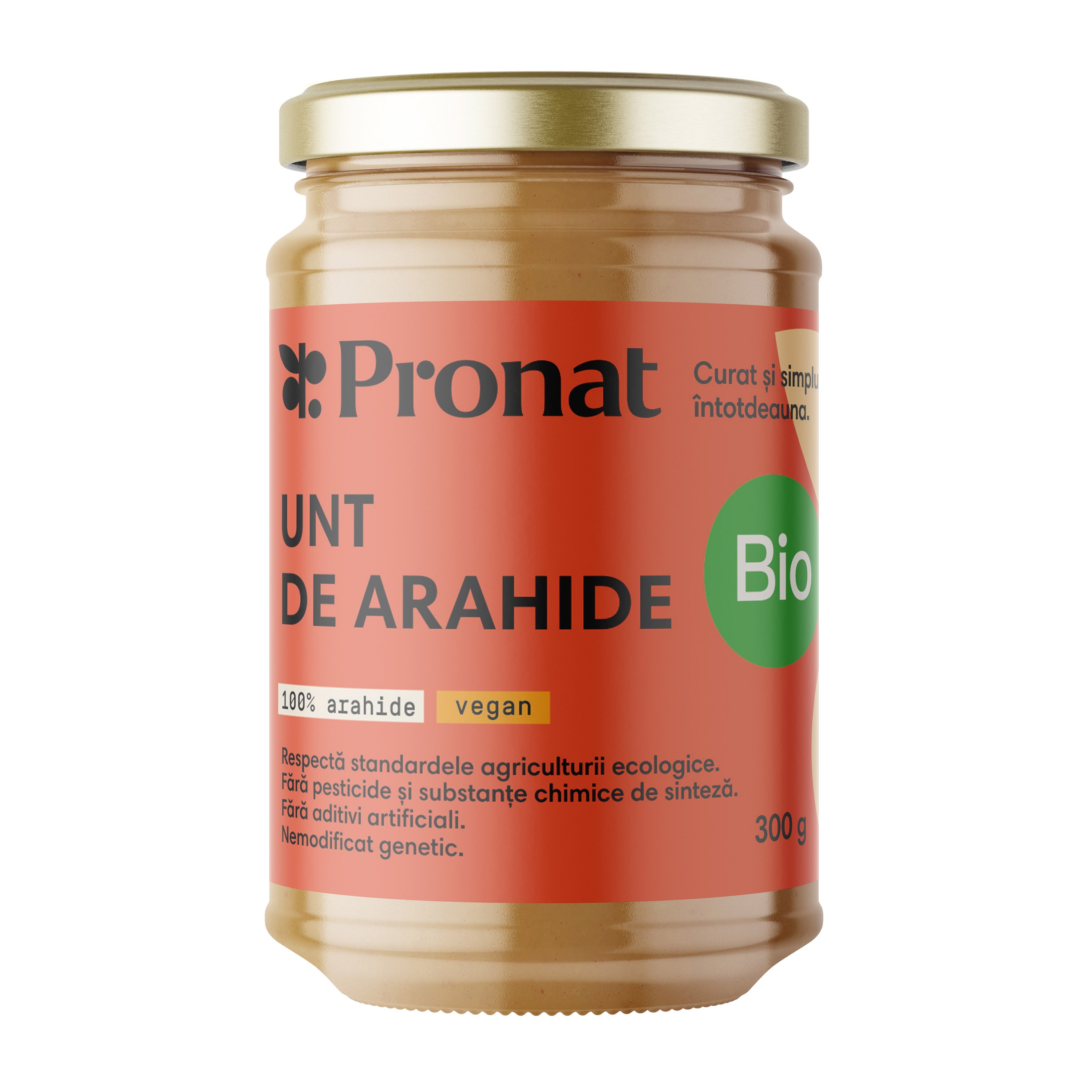Unt de arahide bio, 300g Pronat