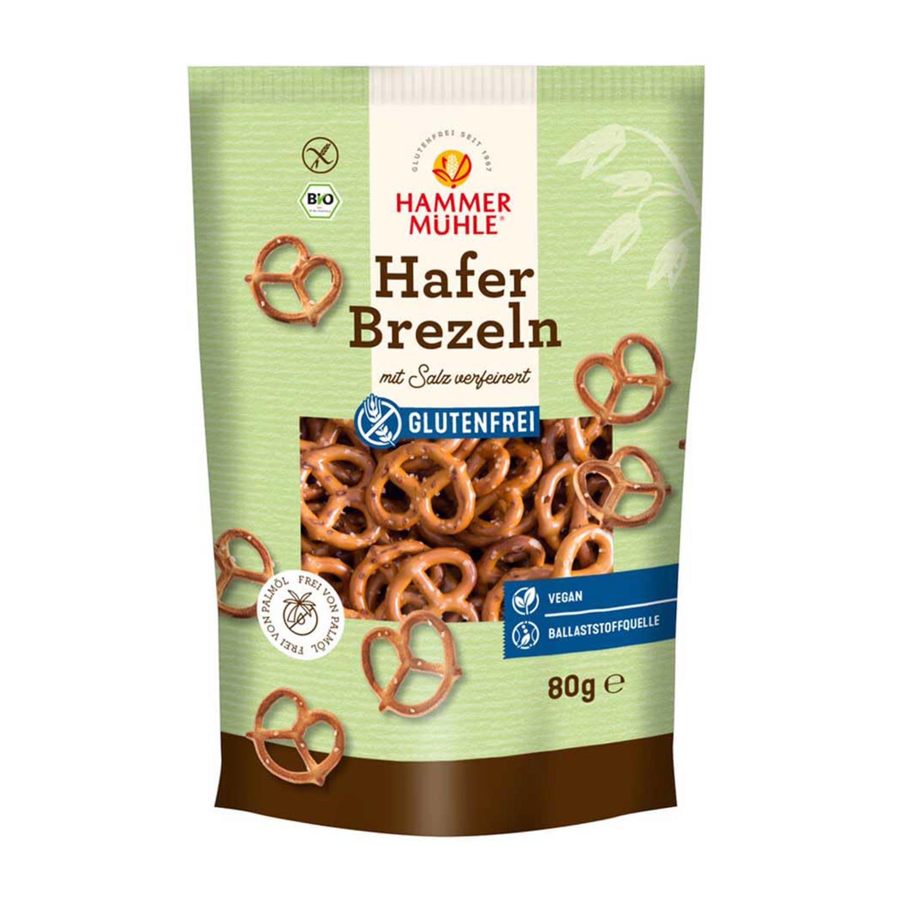 Covrigei bio din ovaz cu sare, fara gluten, 80 g, Hammer Muhle