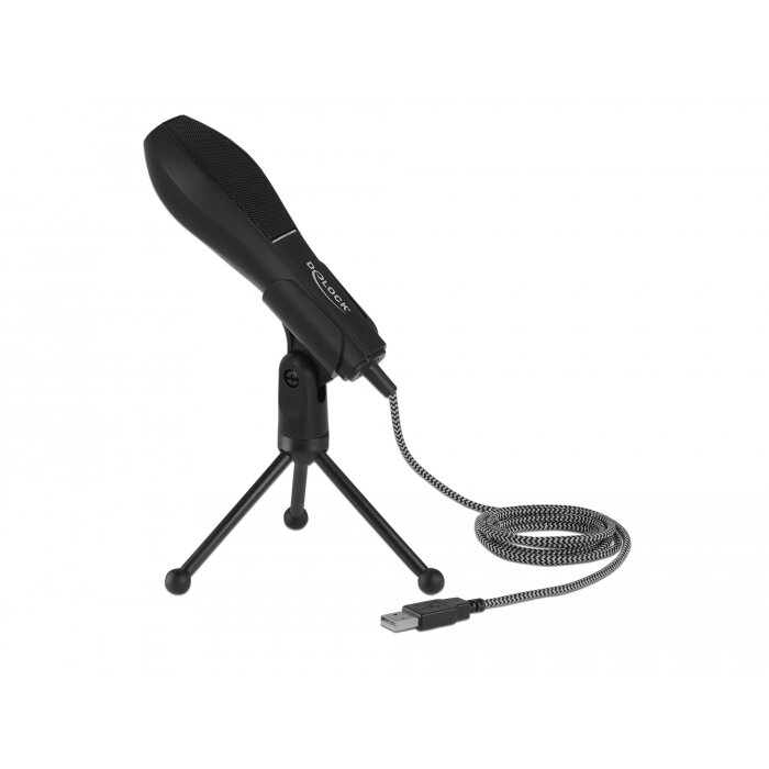 Microfon USB condenser microphone with table stand (black)