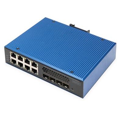 Switch Gigabit Ethernet PoE Ind. 8+4SFP Albastru