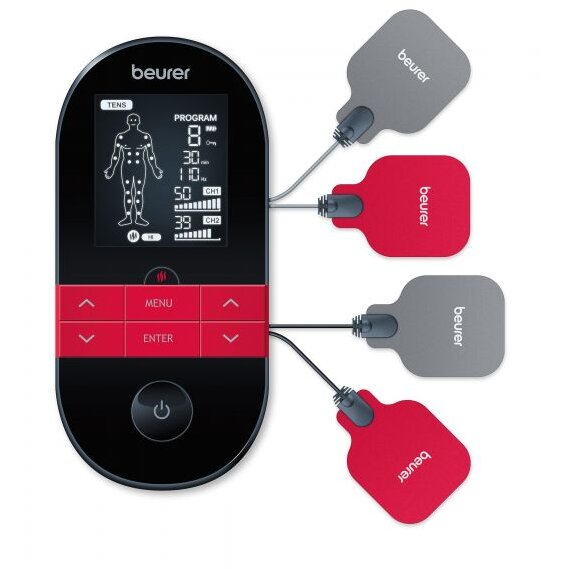 Dispozitiv Digital EMS / TENS EM 59 4 Electrozi Functie de Incalzire si Masaj Negru