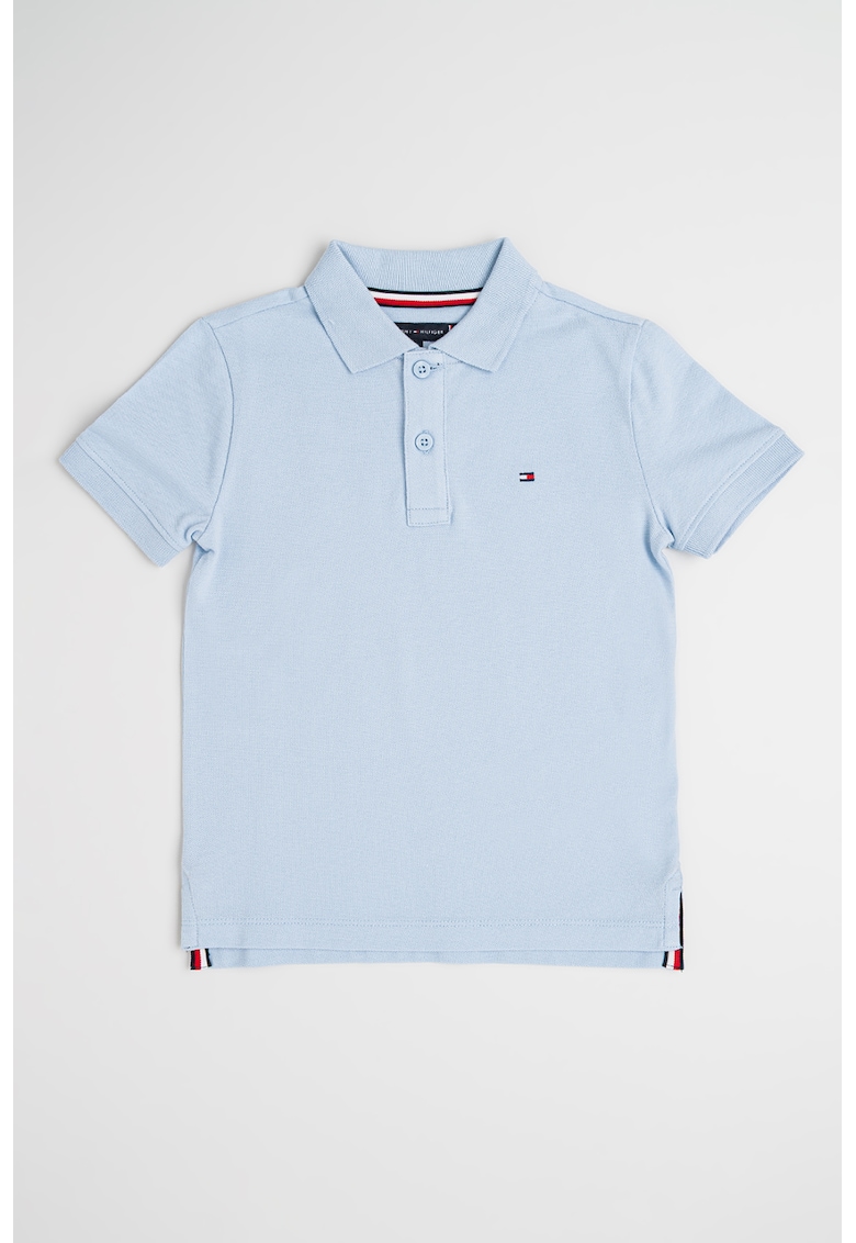 Tricou polo din bumbac Flag - Albastru azur